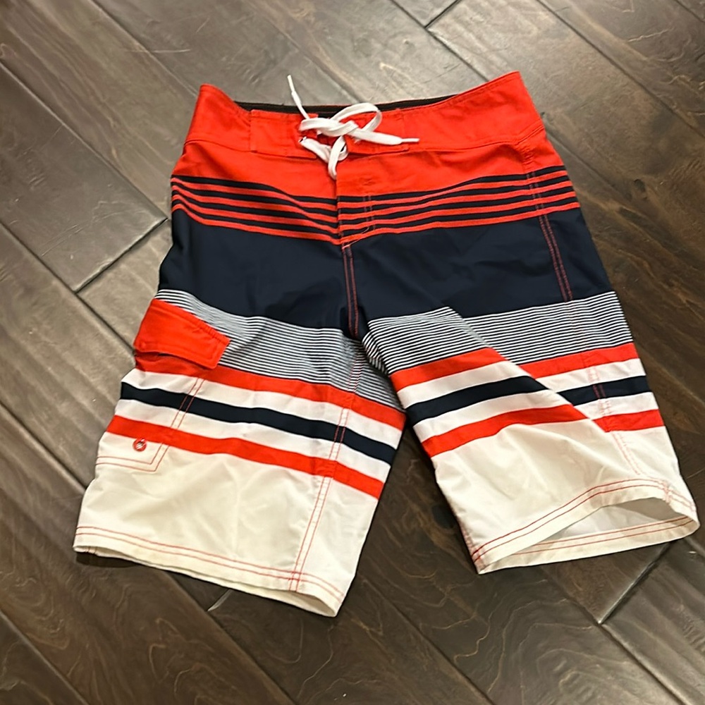 Mossimo Patriotic Red, White, & Blue Swim Trunks